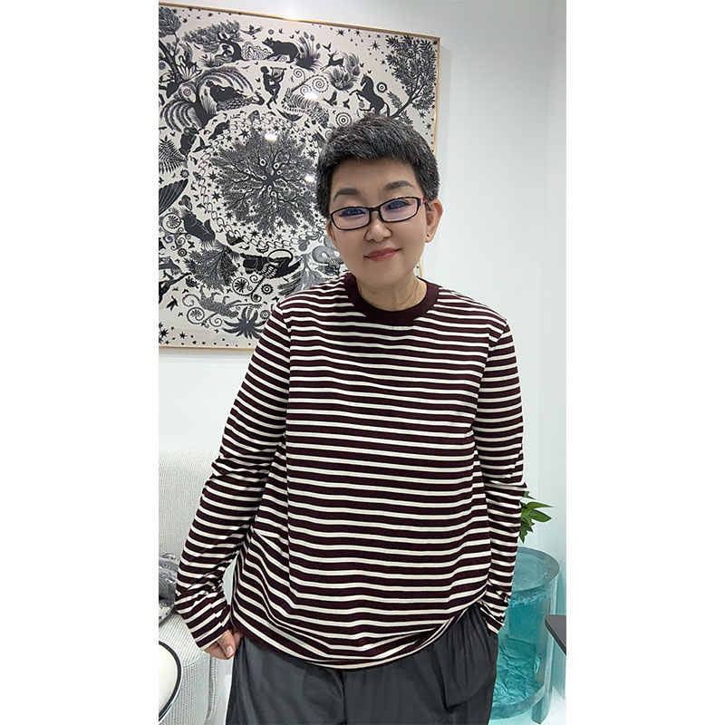 秋冬条纹时尚长袖上衣套头百搭卫衣打底衫秋季ZD561020