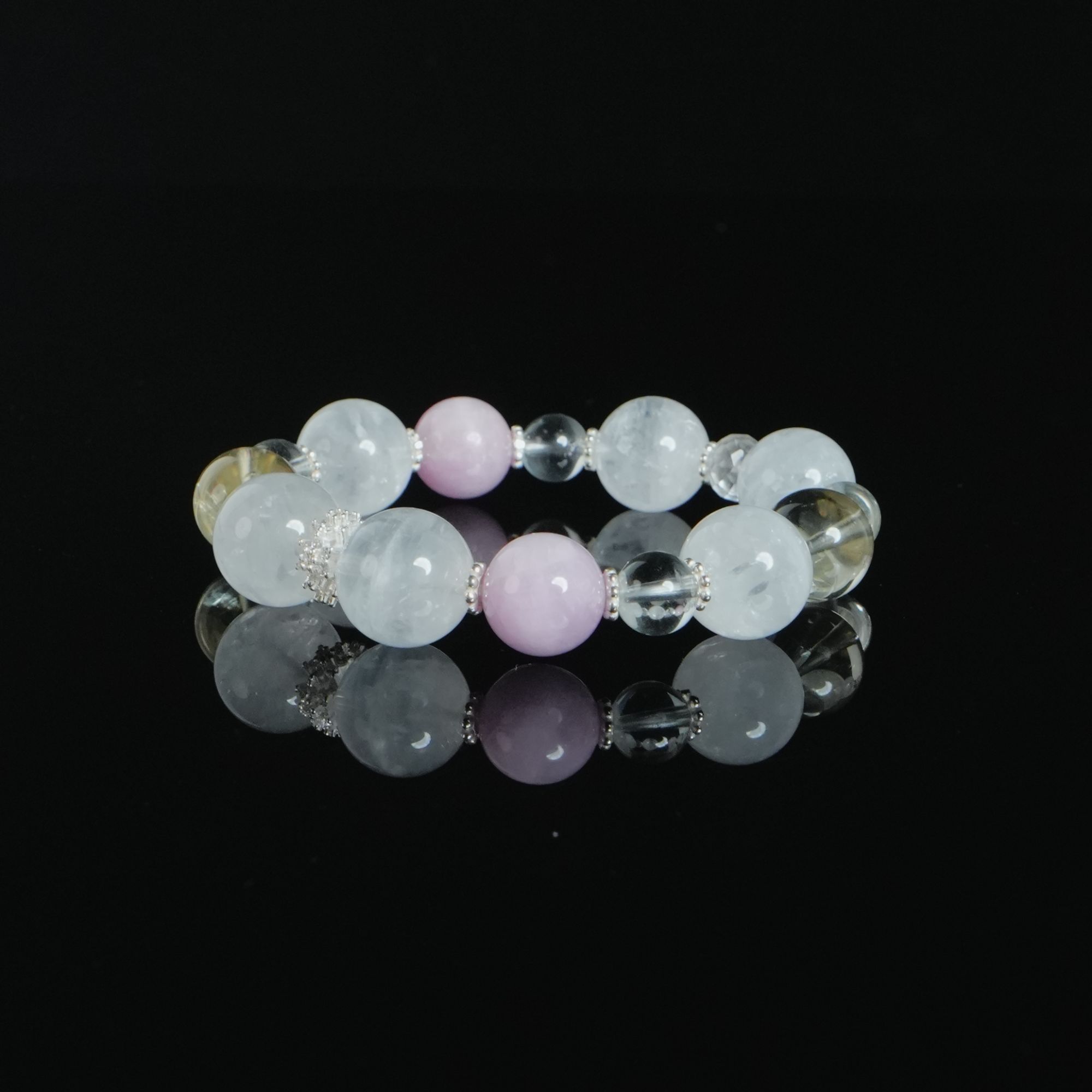 DY-M4433 天然白幽灵紫锂辉DIY手串 43.94g