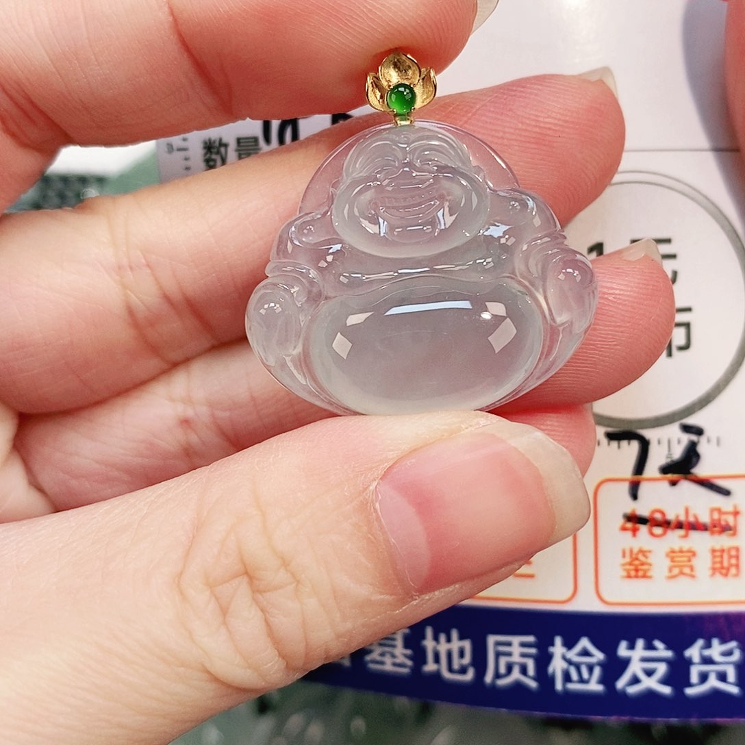 翡翠颈饰18K金镶嵌吊坠