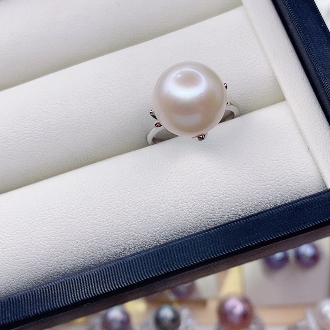 银S925镶嵌淡水珍珠戒指12➕