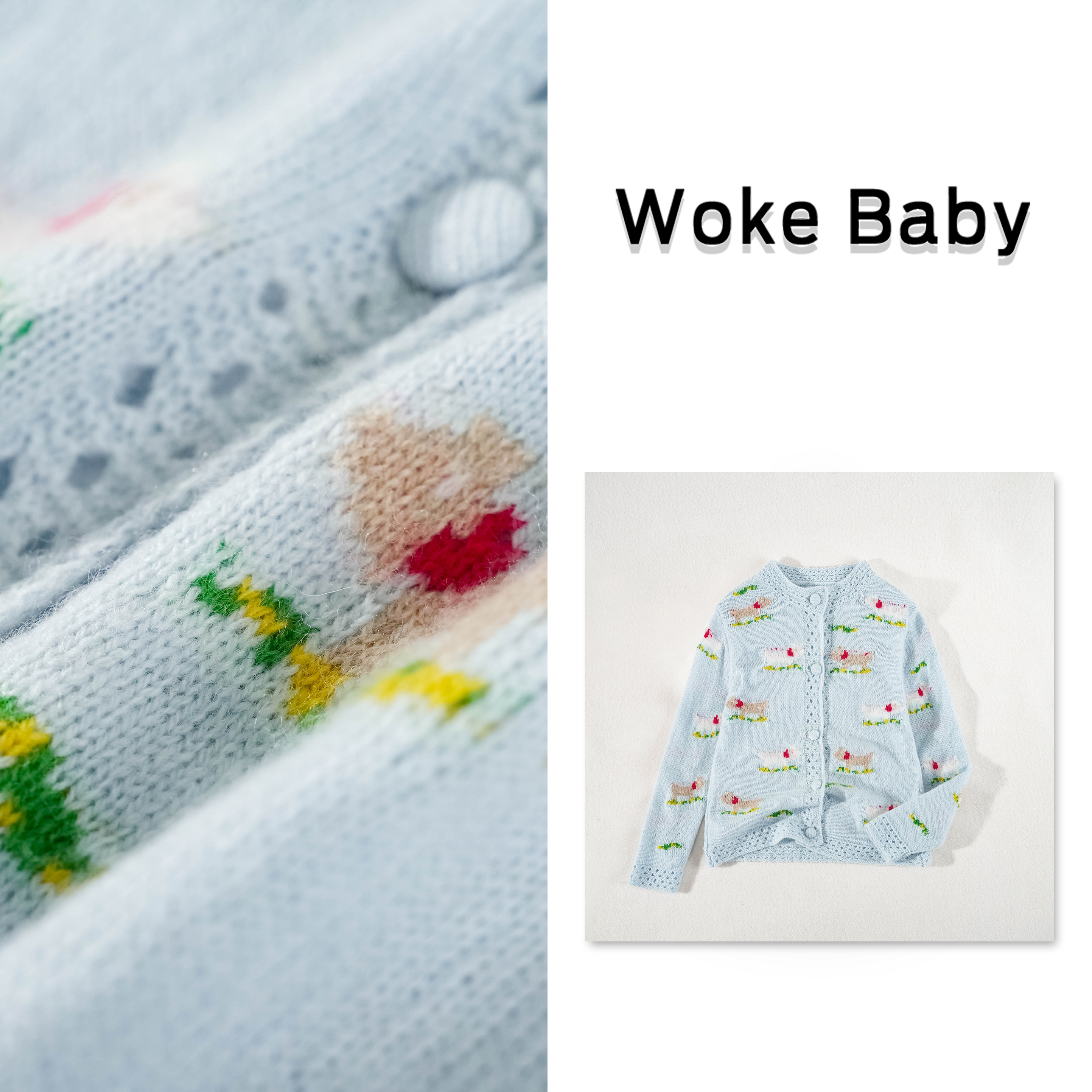 【BO专属】2025女童春季新款上衣复古外套毛衣F072