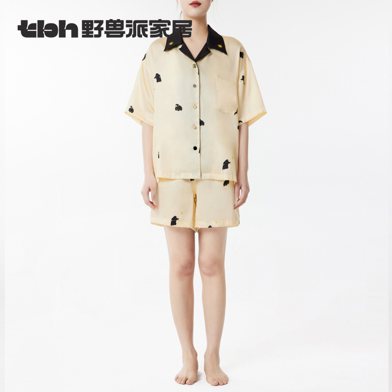tbh野兽派家居薄款哈利波特嗅嗅天丝短袖休闲风睡衣女款夏季套装