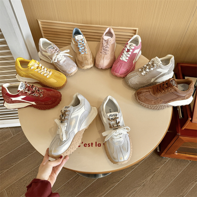 kuki kuki【内增高7厘米】秋冬真皮女2025新款厚底休闲百搭阿甘鞋