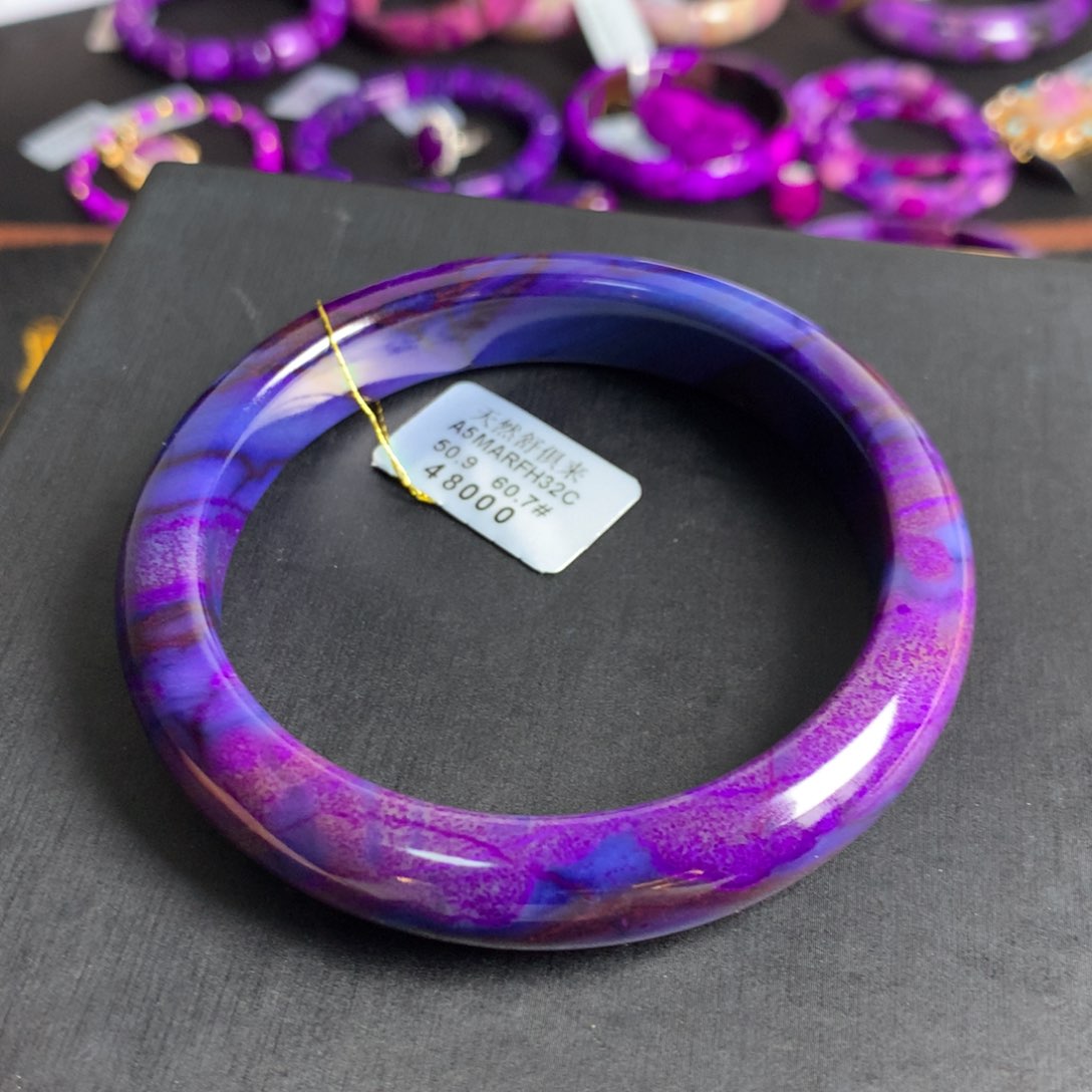 未镶嵌苏纪石（舒俱来）蓝紫幻彩手镯60圈