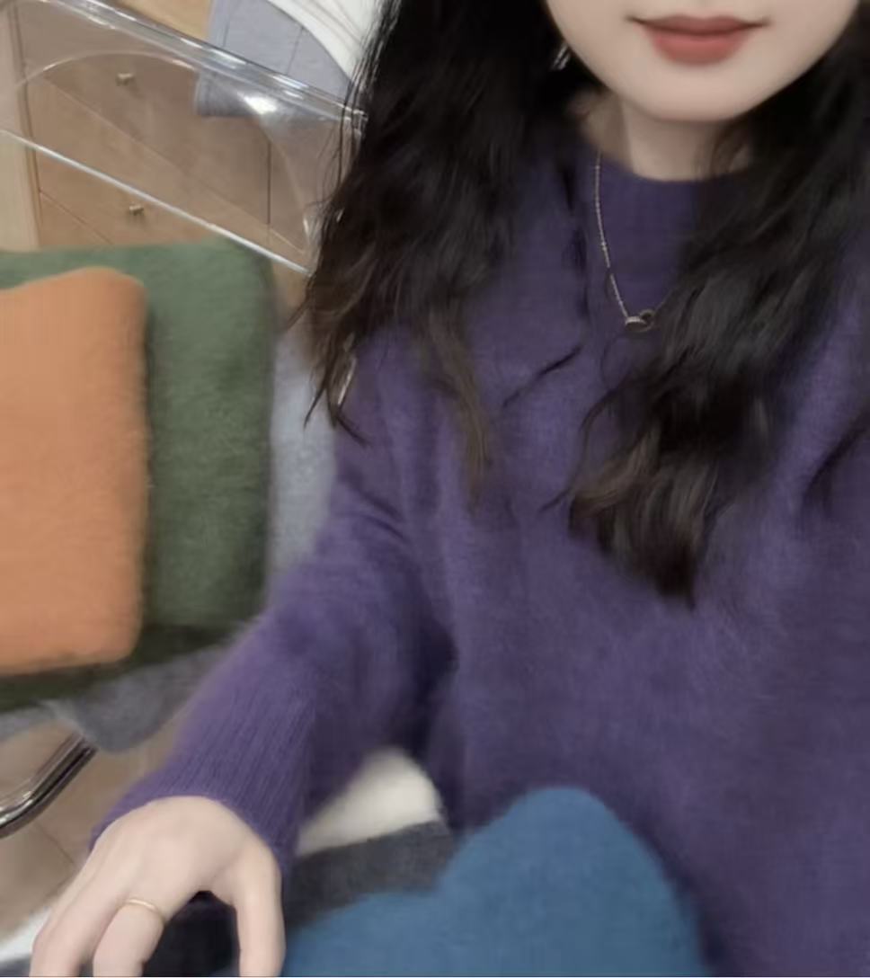 七言家！高端羊毛羊绒无缝一体温柔套头拉绒毛衣（不可机洗）