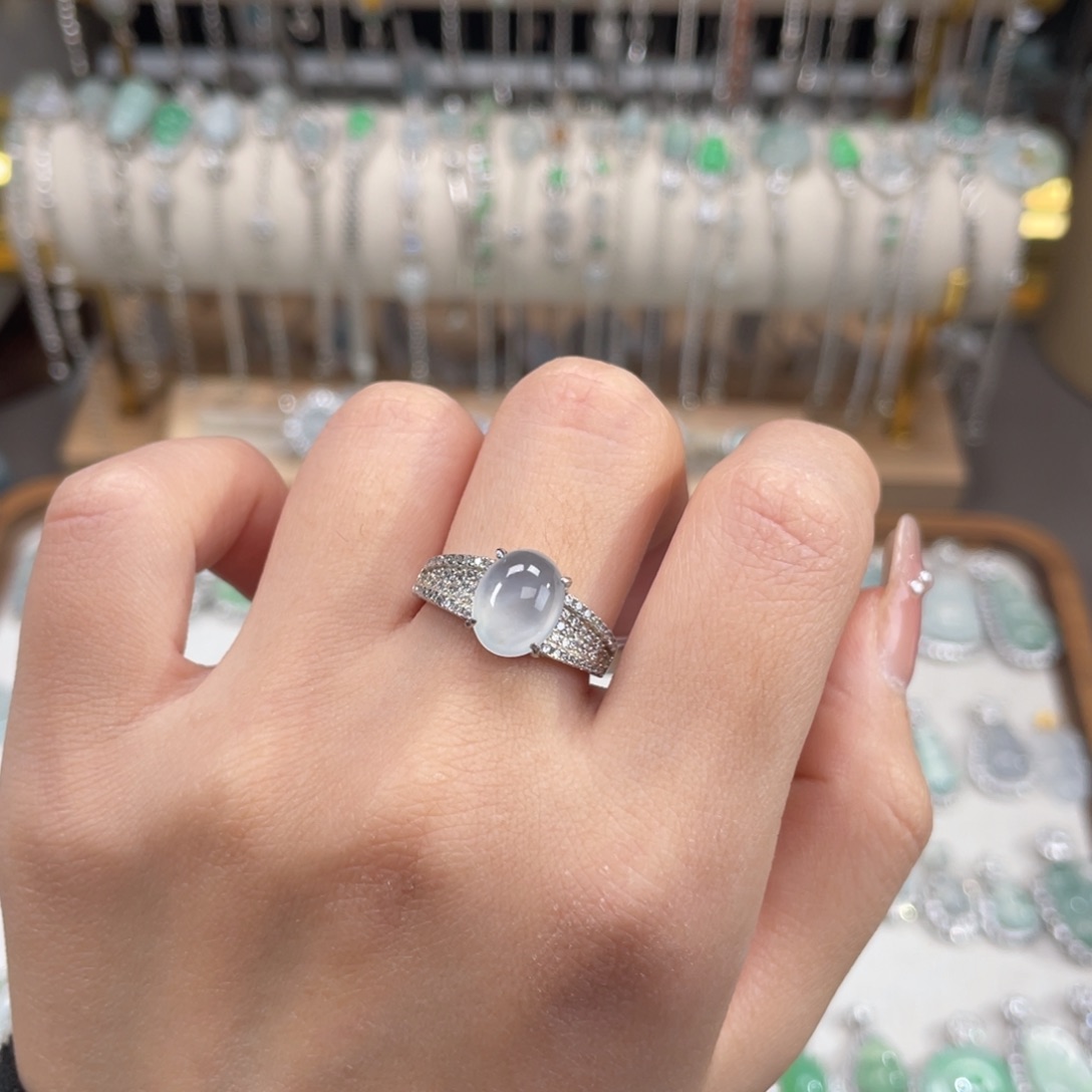 翡翠银S925镶嵌戒指