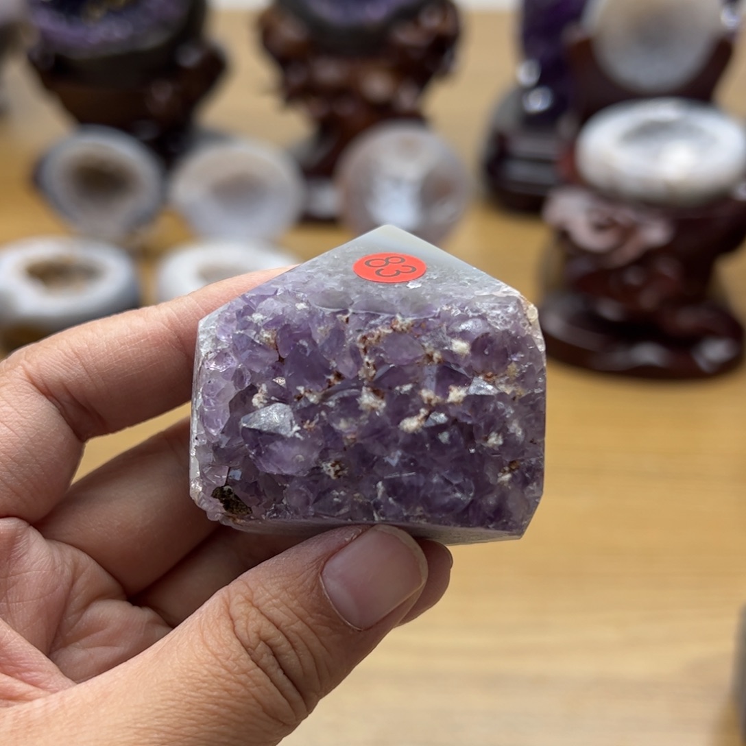 紫晶水晶无镶嵌未镶嵌柱子83