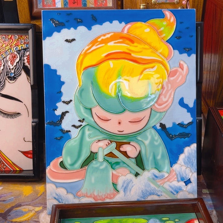 陶瓷瓷板画艺术作品单花片