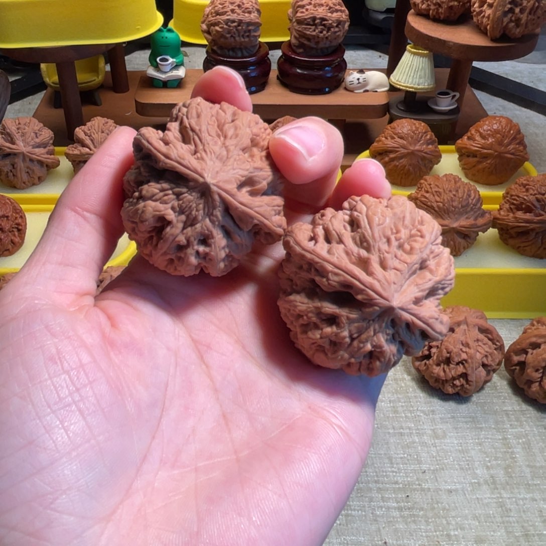 吊坠文玩核桃42粗筋有黄慎拍不退不换