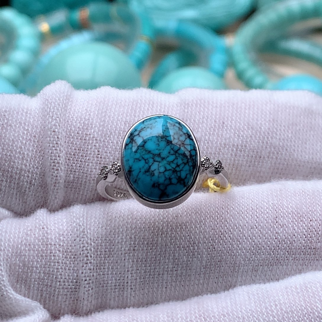 绿松石颈饰银S925镶嵌