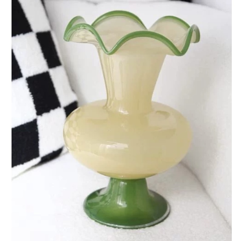 法式复古琉璃高脚风灯花瓶客厅装饰高级感水培插花花器摆件