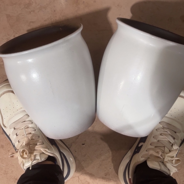 花盆紫砂口径18高度21两只小瑕疵