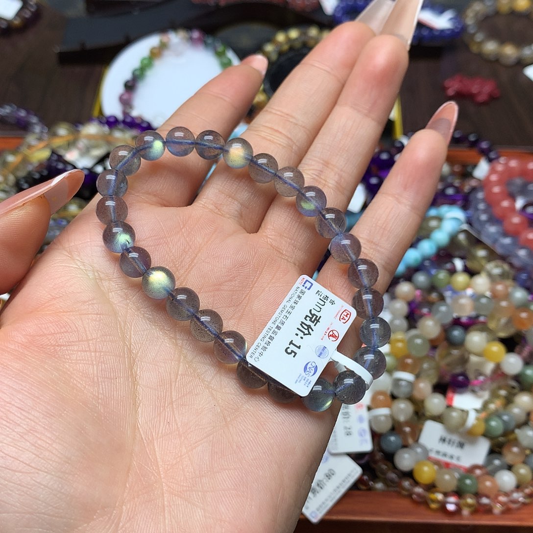 拉长石手链未镶嵌手链