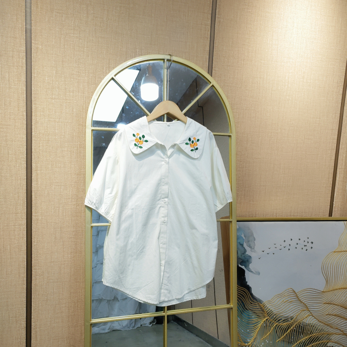 CJ48孕妇白色衬衣L100-130XL140