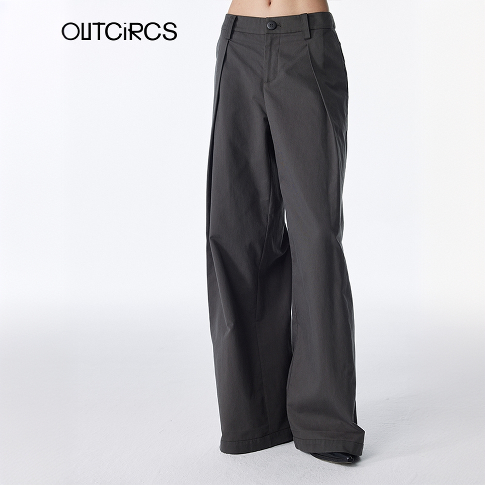 OUTCiRCS秋冬新款雾化面砂洗女宽松垂坠高腰休闲长裤
