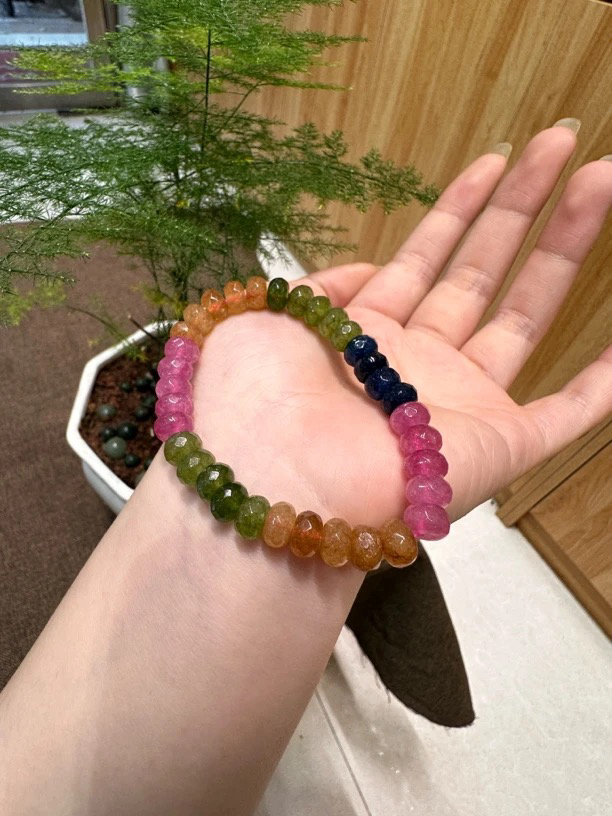 金典款人间彩虹切割面单圈手串