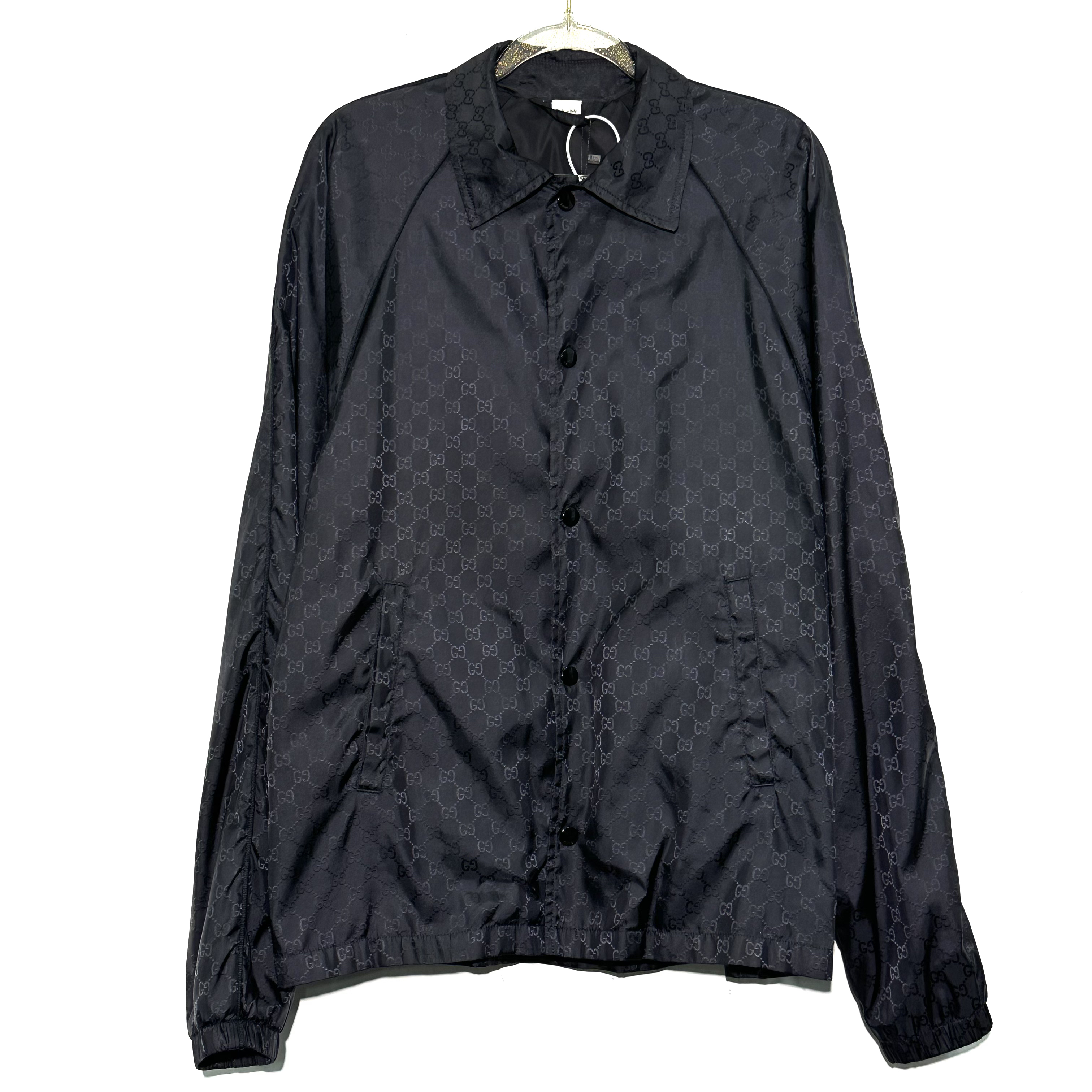 99新 GUCCI/古驰 44码 满印logo黑色外套 0717