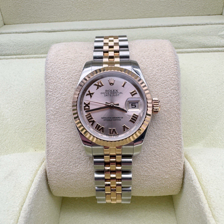 95新 Rolex/劳力士 日志型 /179171 /表径26 /粉盘罗马刻度 全套/