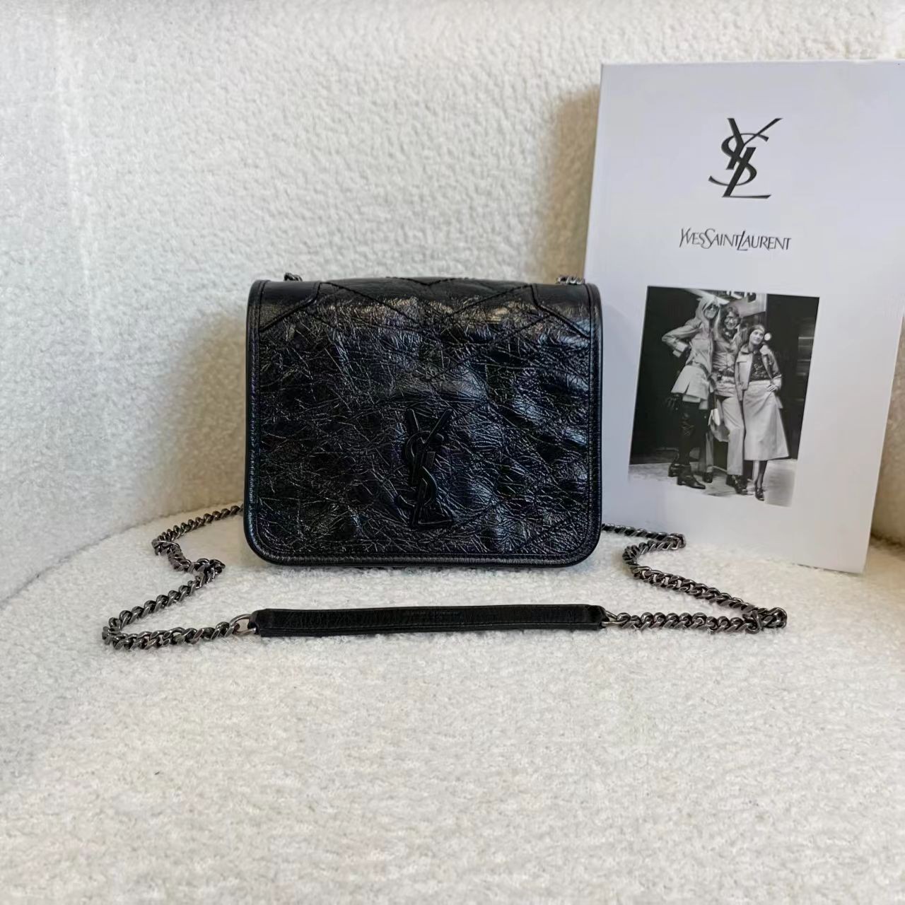 99新 YSL/圣罗兰 壹臻/soblack全黑niki mini 98046467