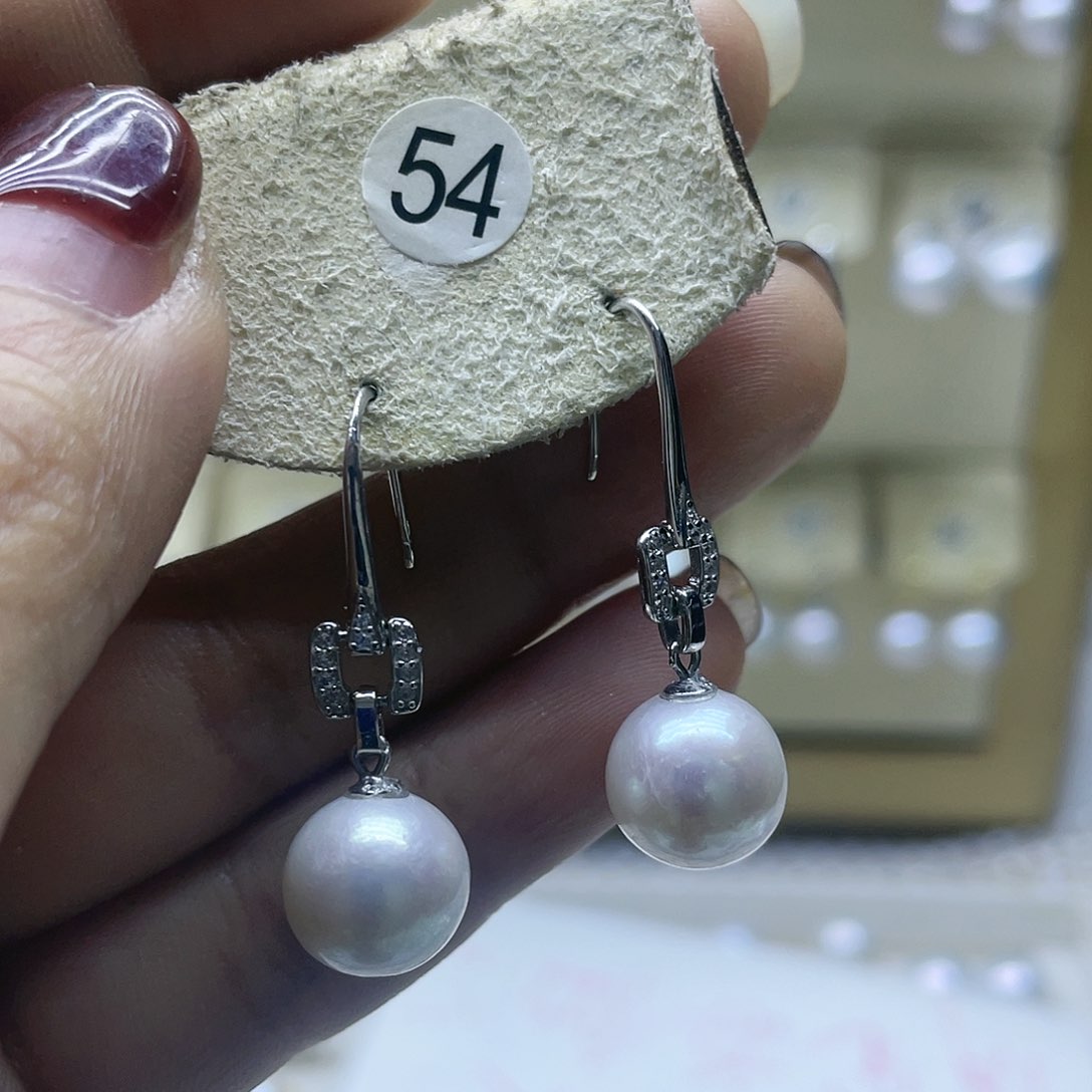 淡水珍珠耳饰银S925镶嵌