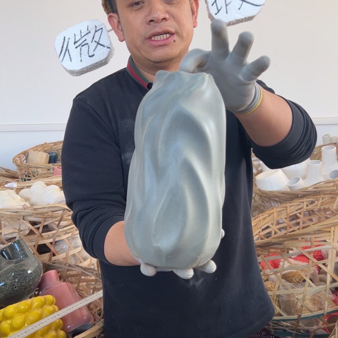 摆件58 号高中低温陶瓷工艺瓶（部分微瑕）