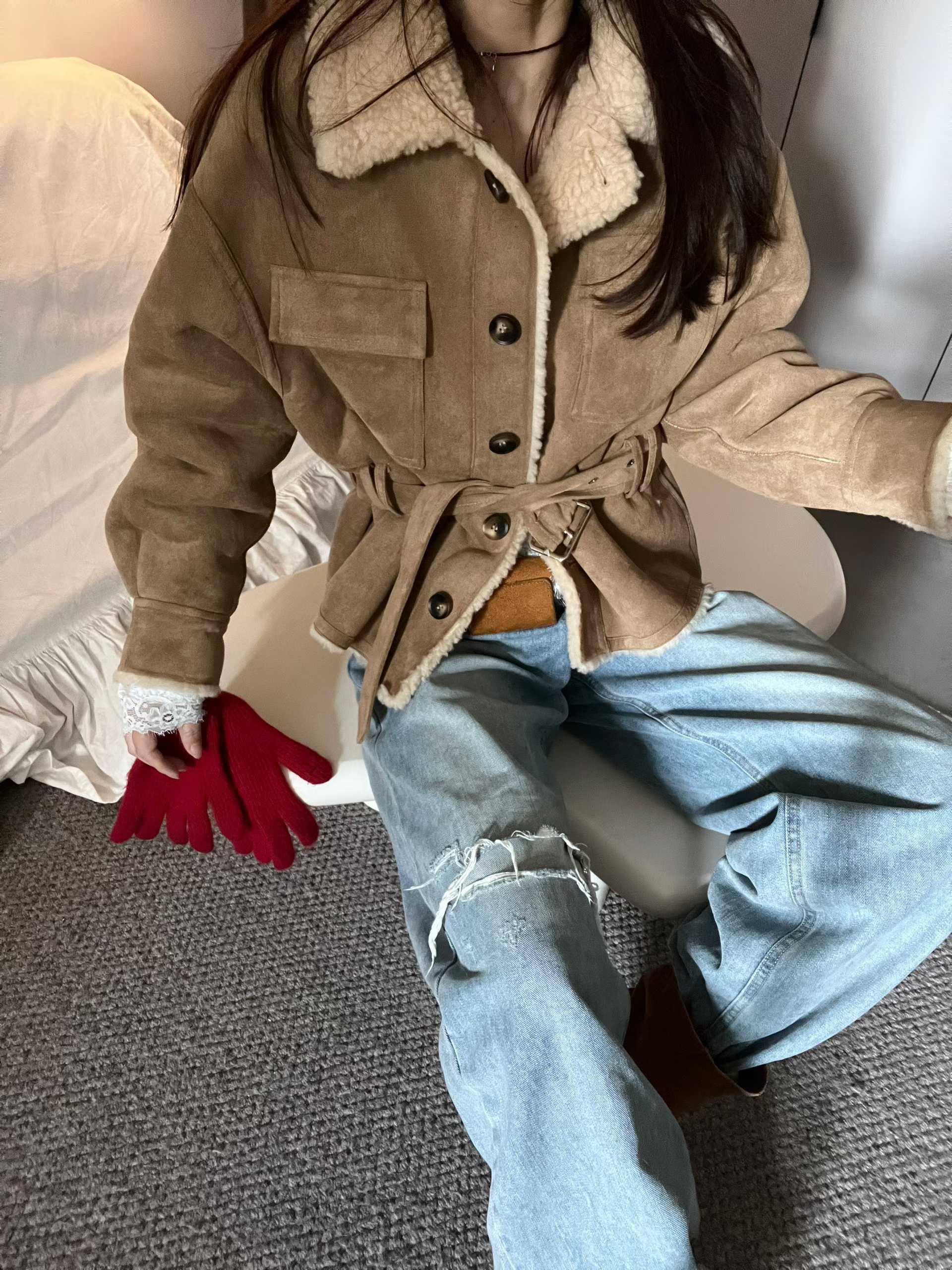 【Miss 程】东大门新品腰带款外套