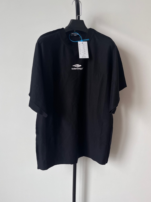 未使用 Balenciaga/巴黎世家 纯色印花宽松圆领套头短袖 00180