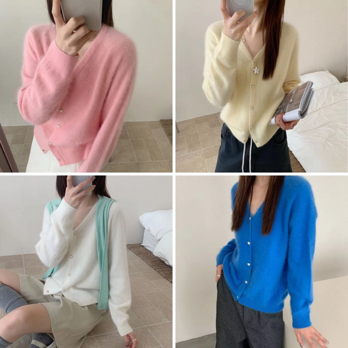 【素简.830165】2025秋冬上新羊绒羊毛无缝拉毛开衫毛衣（只能干洗）