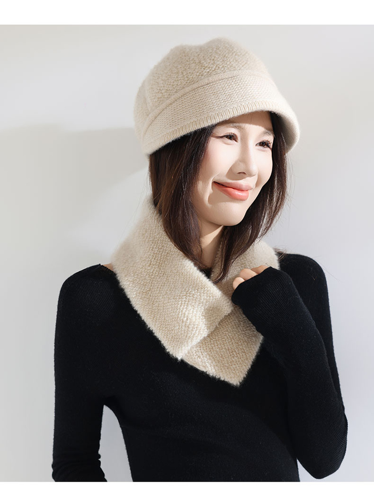 上新带软帽檐 100纯山羊绒女士复古鸭舌帽时尚百搭保暖加厚显脸小