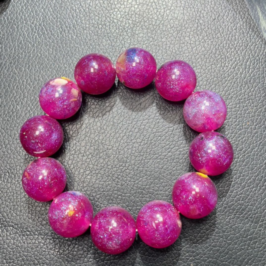  729  卡20玫红星空手串