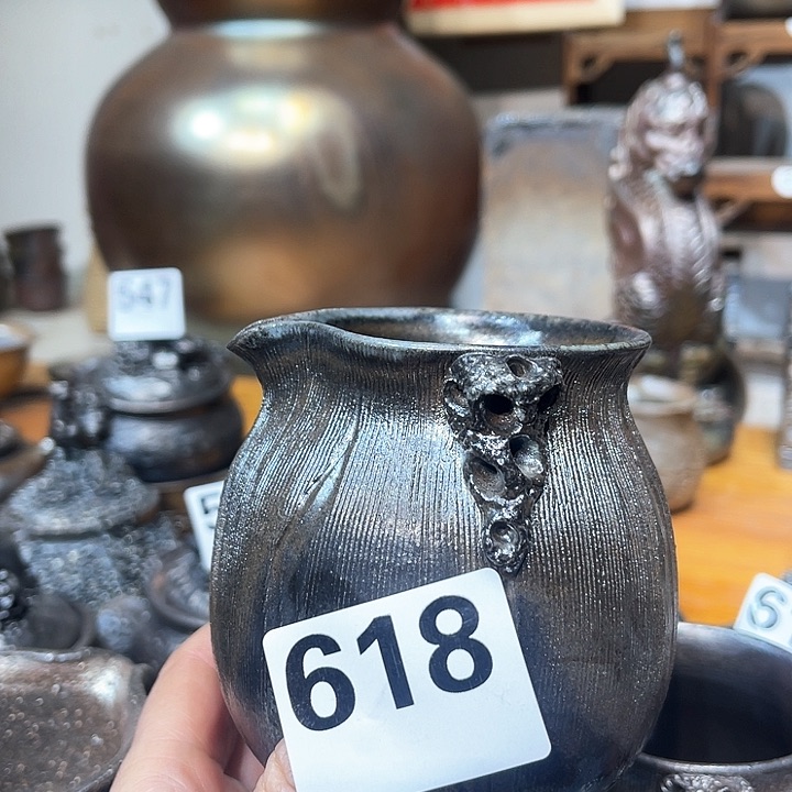 杯随*高温柴烧陶泥公杯