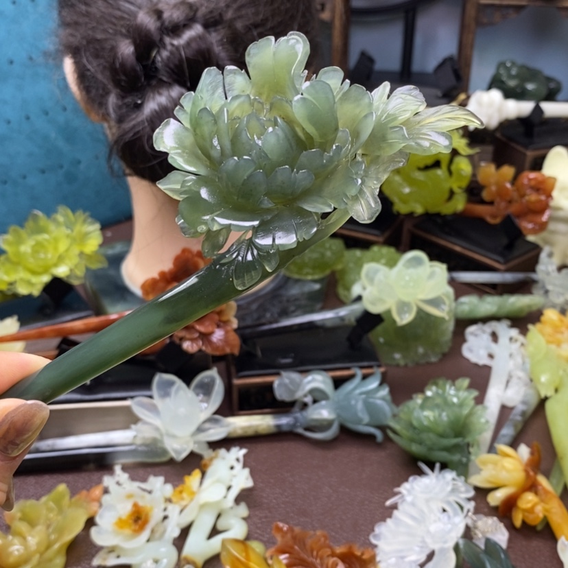【闪购商品】岫玉发簪发簪盘发发簪未镶嵌雷*妹