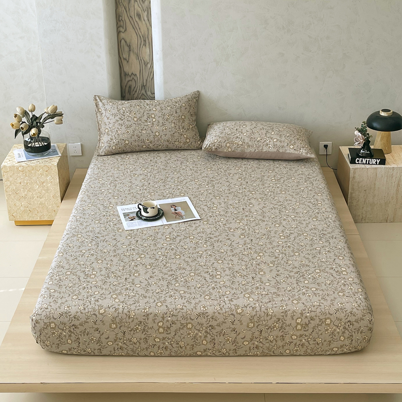 秋冬新品高克重A类原麻暗合单床笠床盖复古加厚双层纱仿亚麻