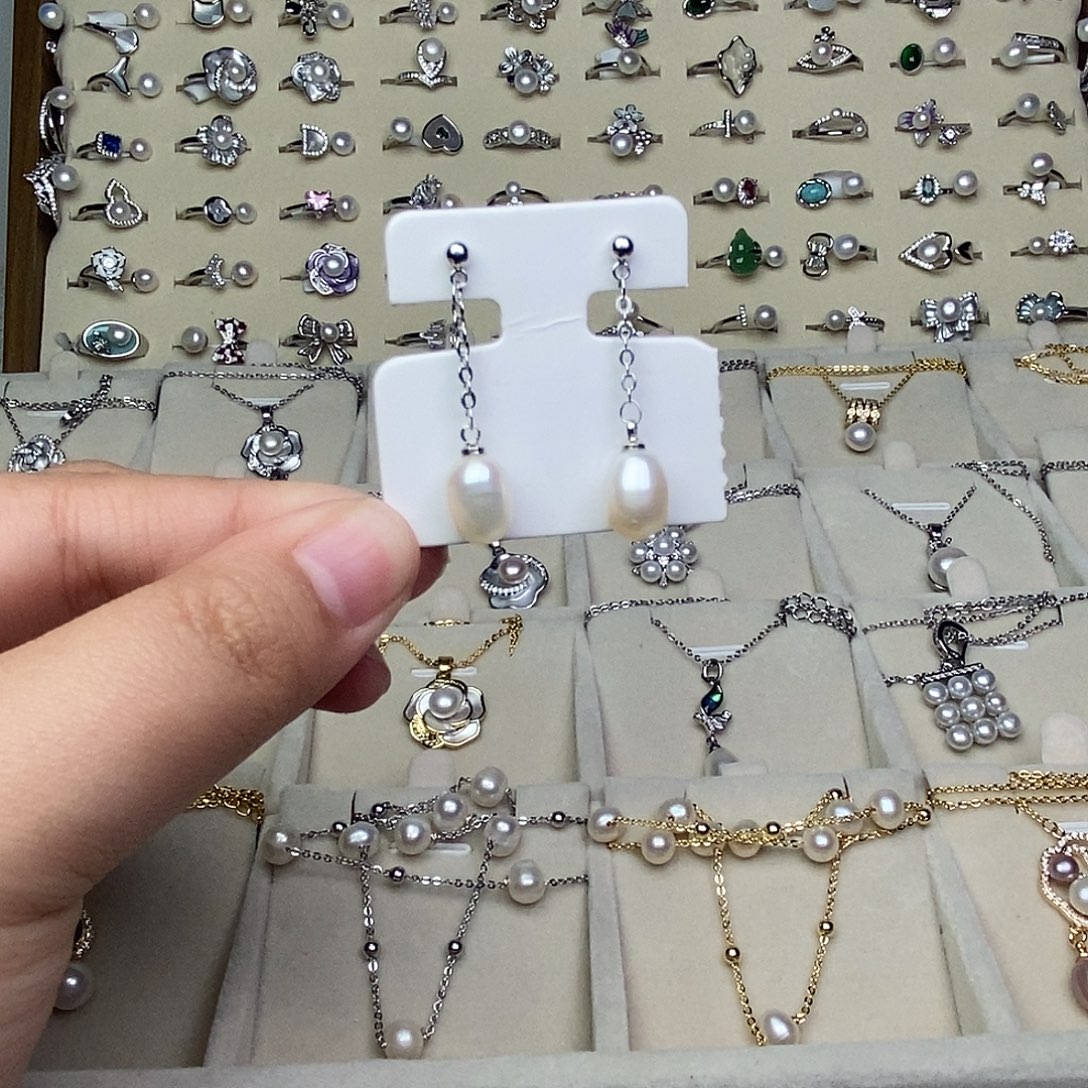 淡水珍珠耳饰银S925镶嵌