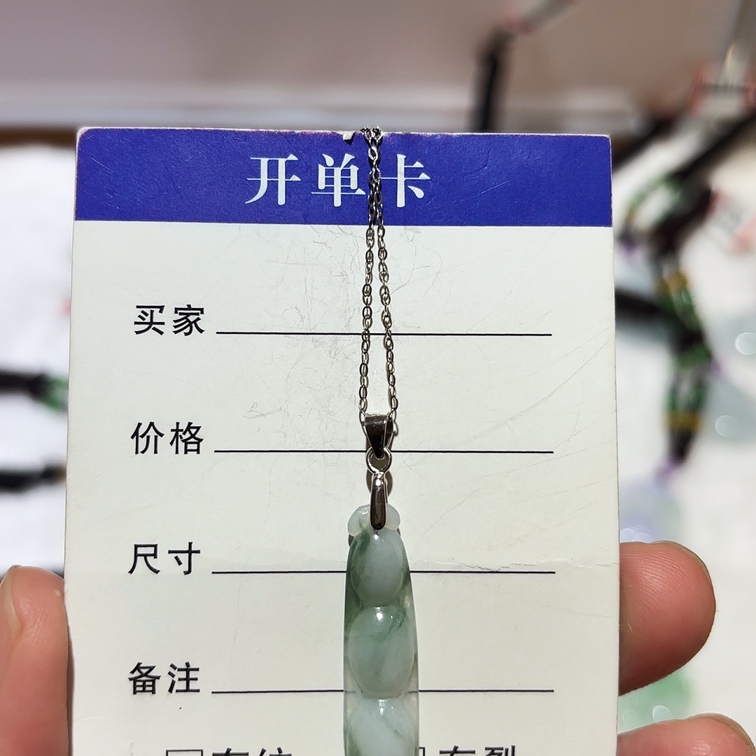 翡翠银S925镶嵌颈饰A货翡翠镶嵌颈饰