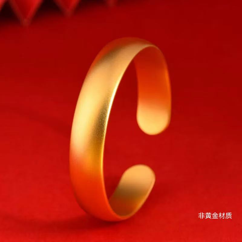 【香港ZHOUFU】镀金高端珍藏款胎面开口手镯