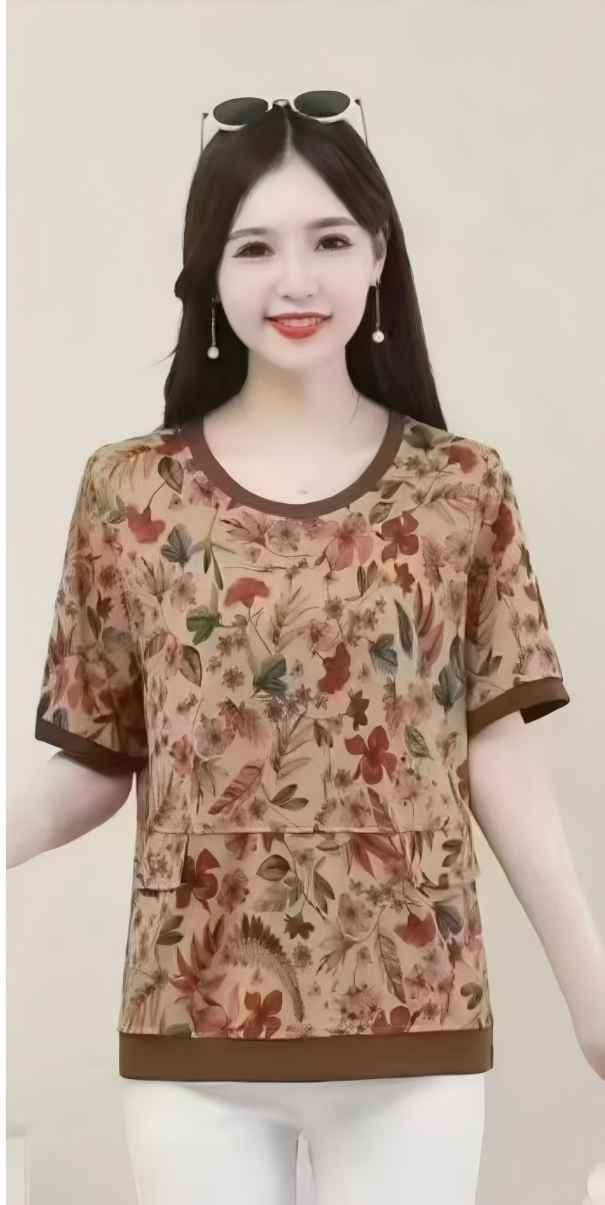 28 夏季女士洋气舒适花杉 F122