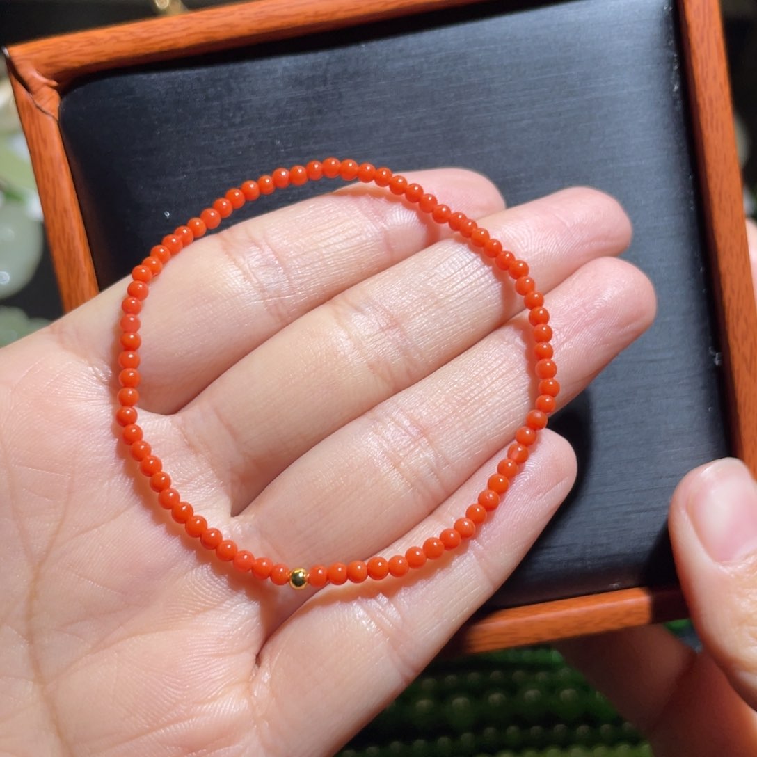 南红玛瑙未镶嵌小米珠手串叠戴神器
