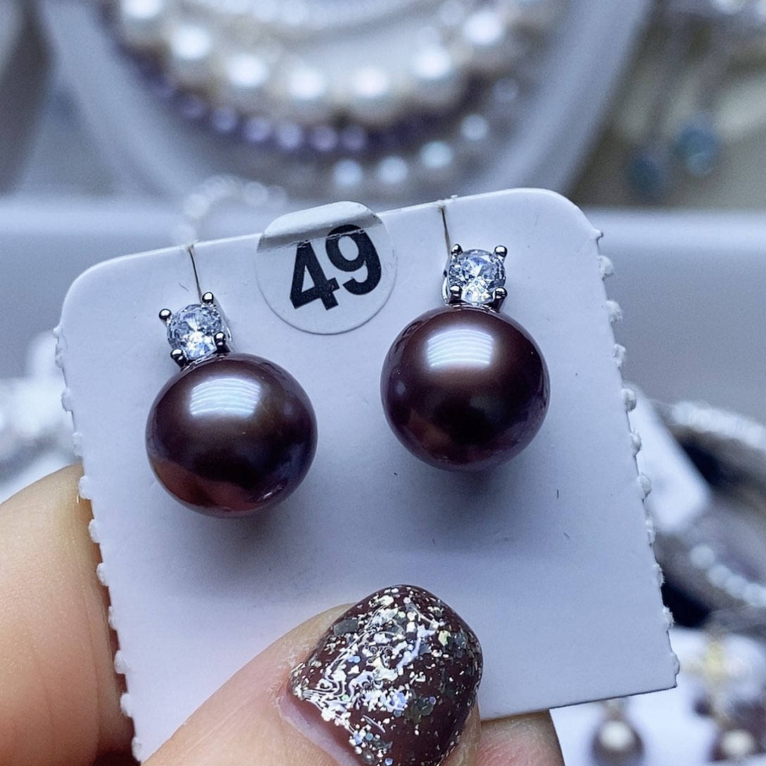 未镶嵌耳钉淡水珍珠艳