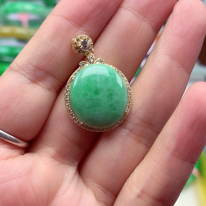 翡翠颈饰银S925镶嵌翡翠