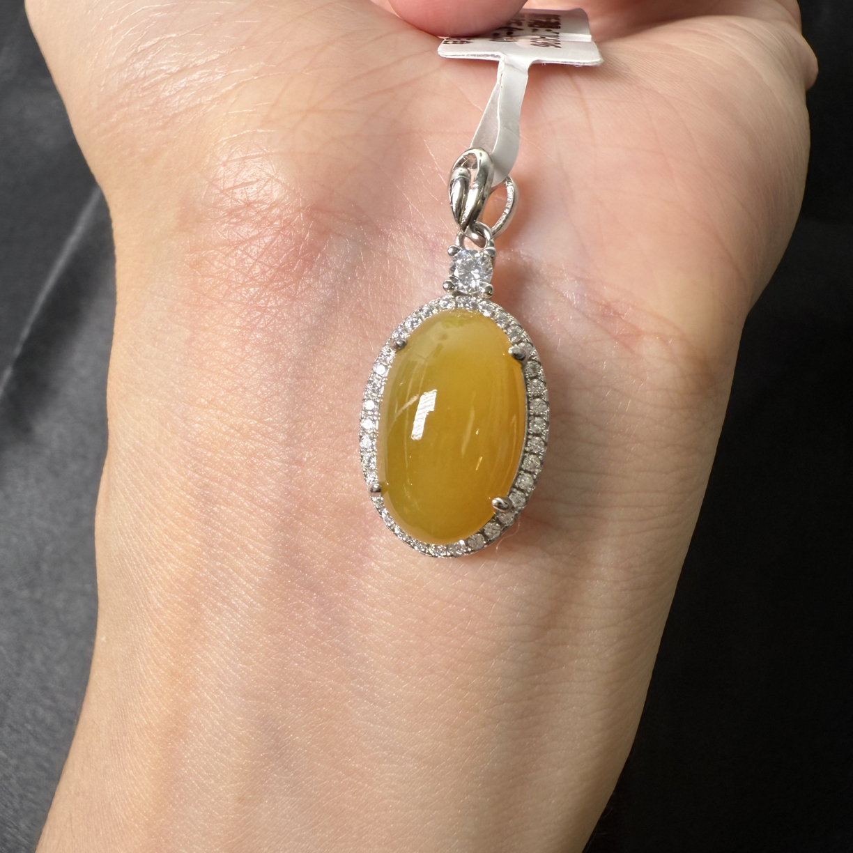 缅甸A货翡翠银镶吊坠【24】