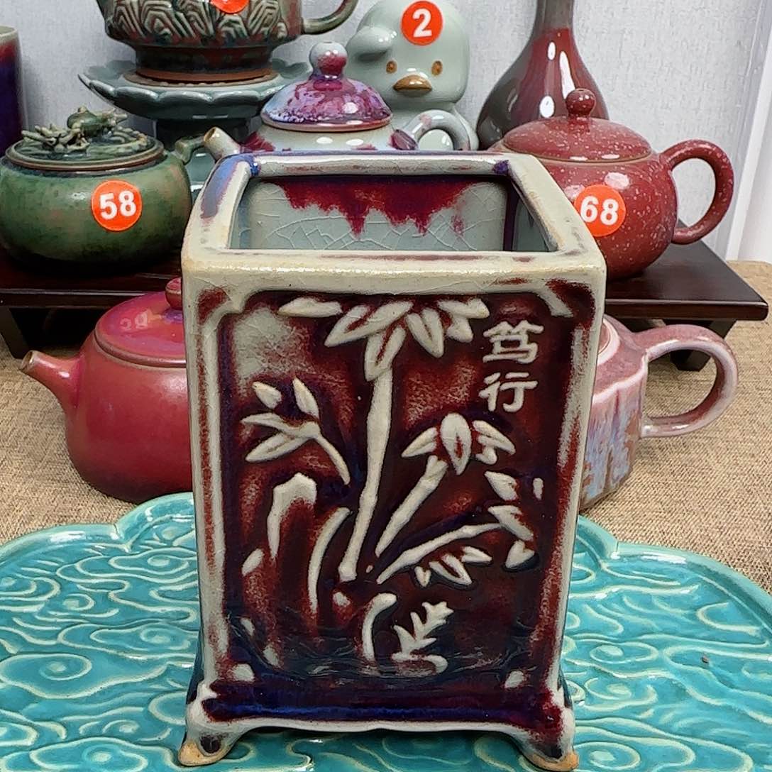 垕瓷甄选钧瓷花盆手托坯