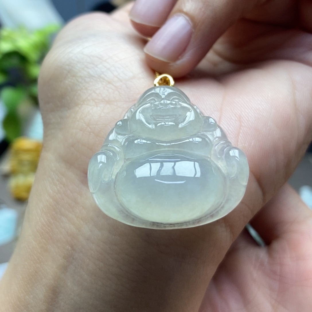 翡翠颈饰18K金镶嵌吊坠18