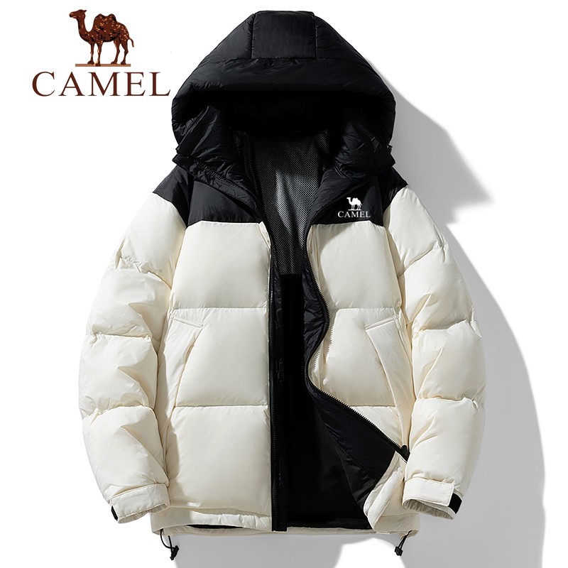 骆驼街羽绒服男士冬季新款休闲运动连帽宽松加厚保暖青少年外套女