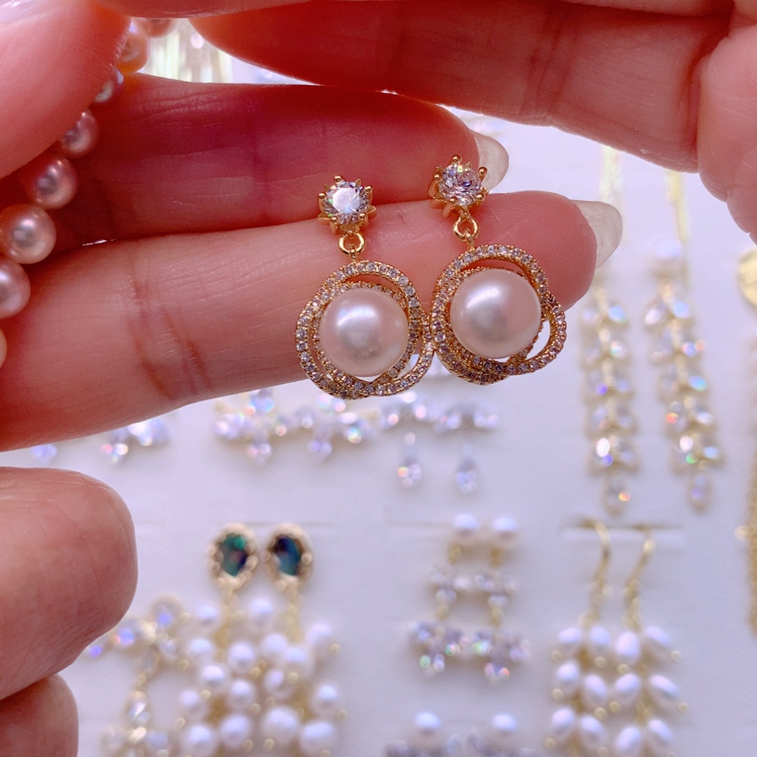 耳饰淡水珍珠合金