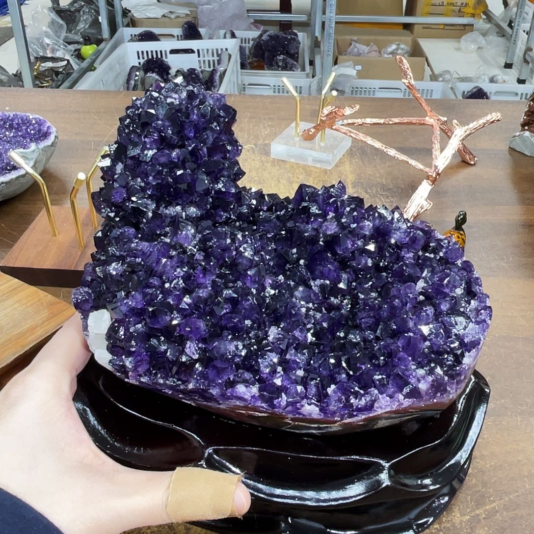 摆件未镶嵌紫晶晶体