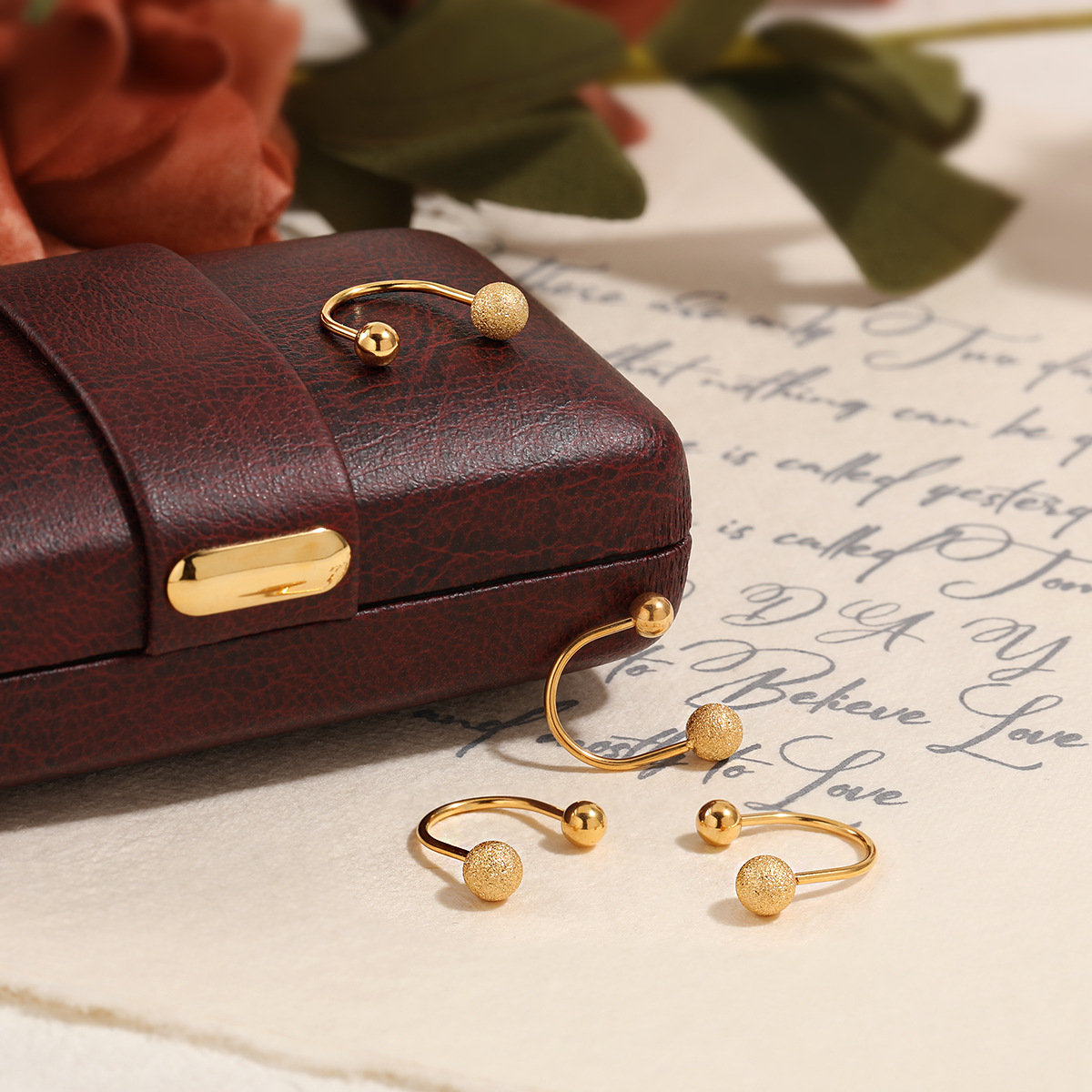 钛钢耳饰 磨砂豆豆U型耳钉亮面豆豆U型耳钉耳骨钉时尚个性扭螺丝