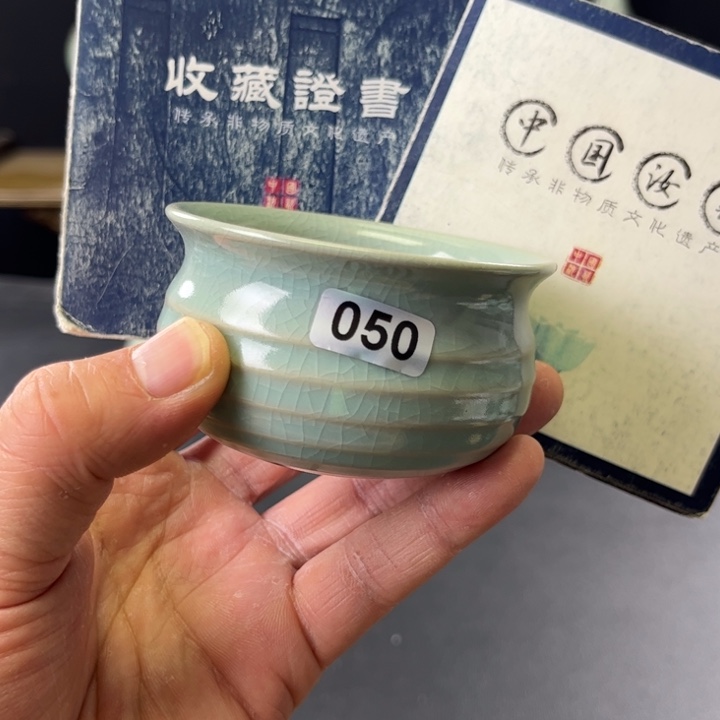 杯仿古釉汝官窑弦纹杯050号