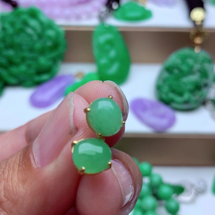 翡翠未镶嵌耳饰耳饰