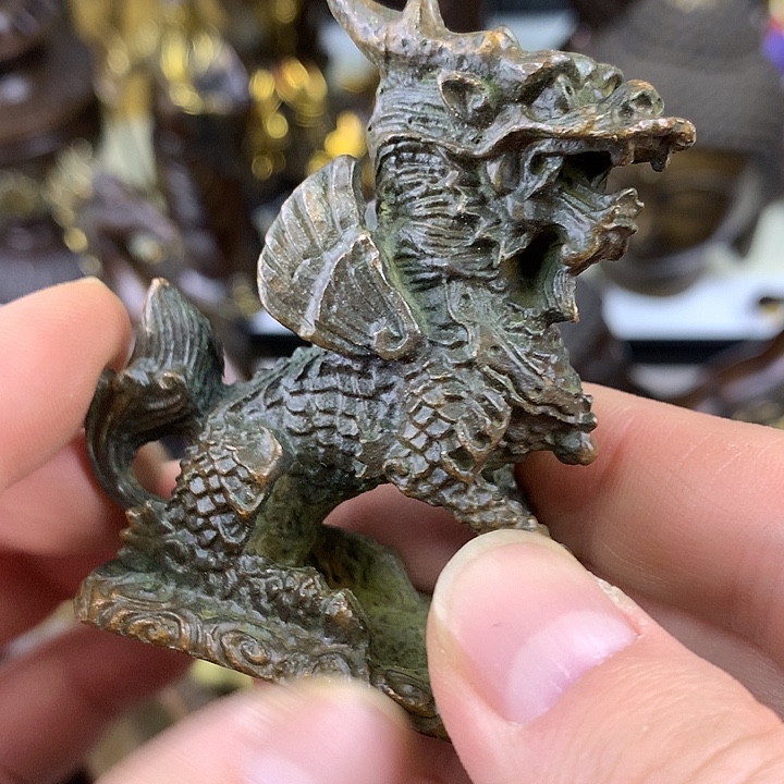 铜直播间推荐古品一对麒麟